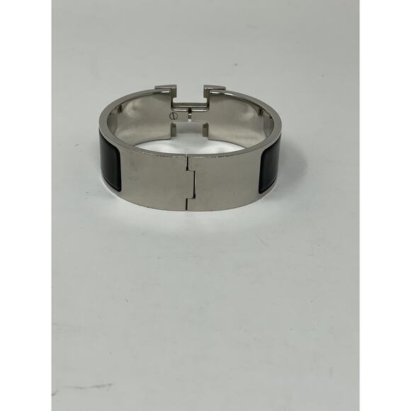 Hermes Clic Clac H Bracelet Black and Silver - Picture 8 of 10